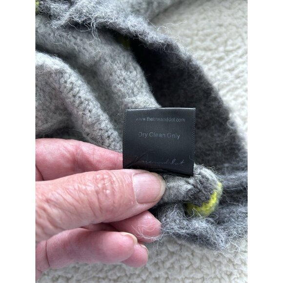 Line + Dot Womens Button Front Striped Trim Cardigan Sweater Gray Green Sz XS - Picture 7 of 10